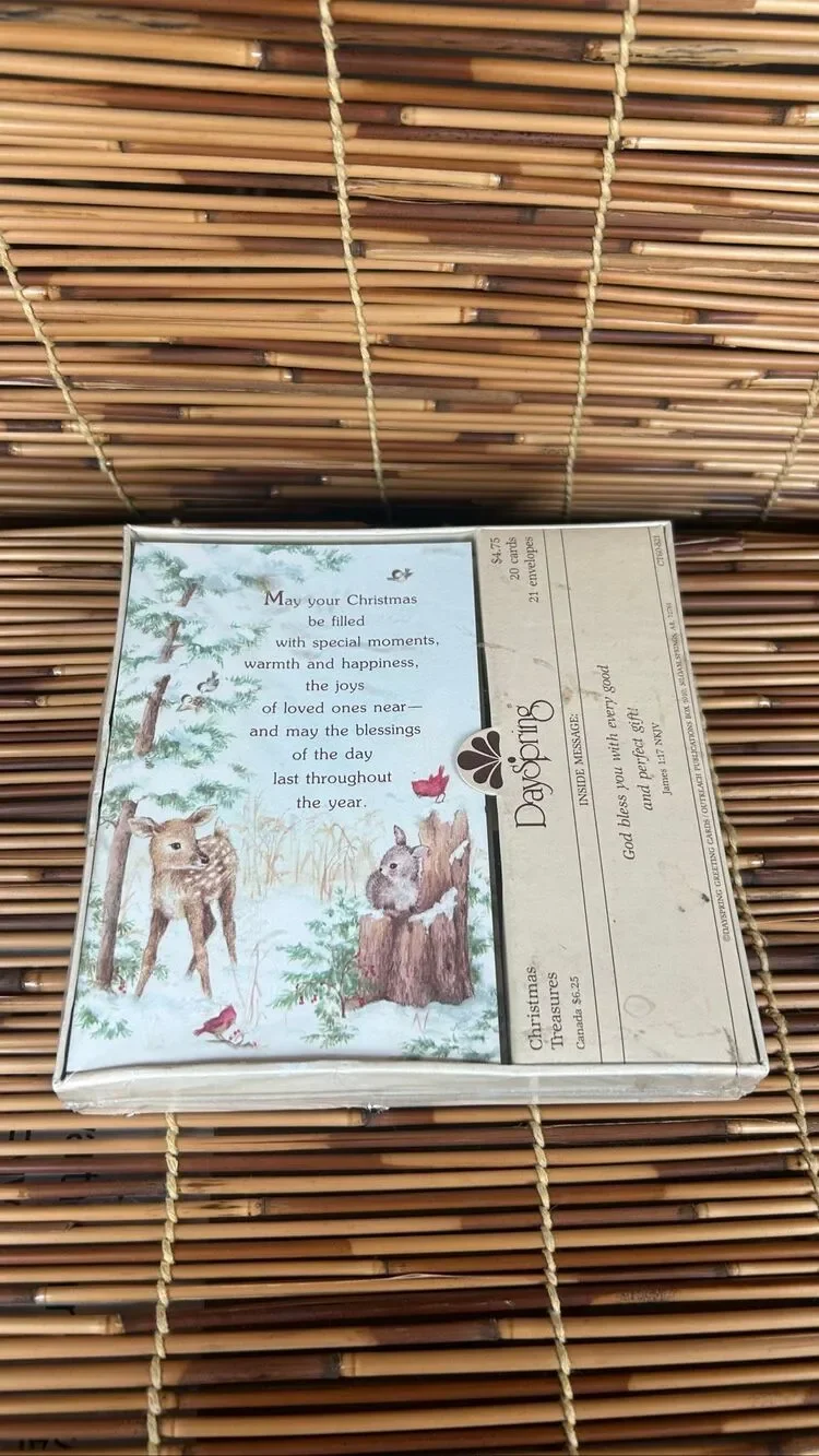 Daysprings Vintage Christmas Holiday Cards Deer Bunny Cardinal 20 Cards Sealed